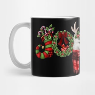 Christmas Joy Dwarf Stocking Reindeer Samoyed Mug